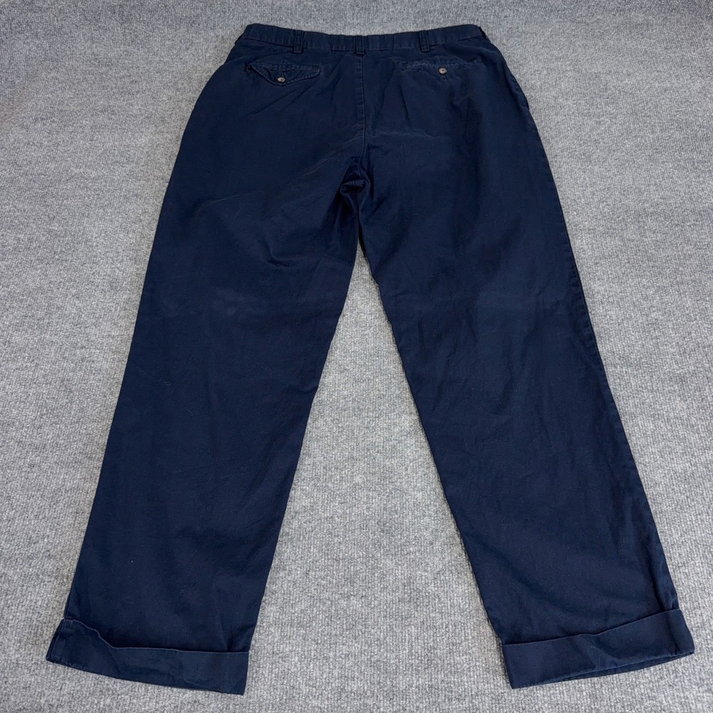 Vintage Polo Ralph Lauren Pants Mens 35x30 Navy Hammond Double Pleated Classic - Picture 10 of 12